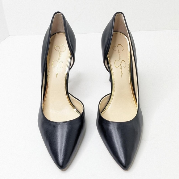 Jessica Simpson Women's Black Leather Heels - Picture 3 of 6